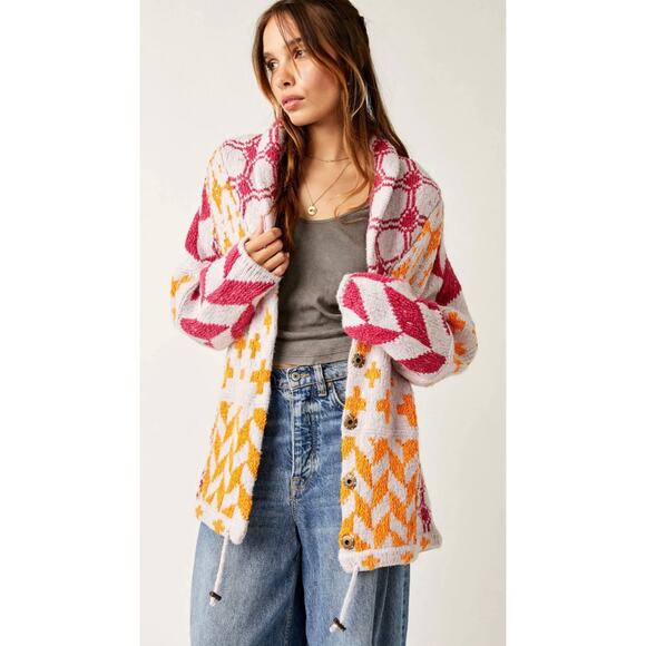 Free People Sweaters - Free People Bright and Optimistic Cardigan, XS Oversized